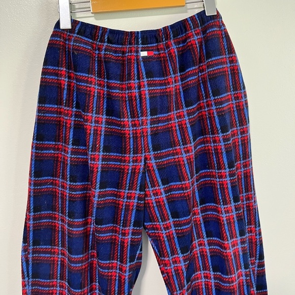 Tommy Hilfiger Sleepwear Plaid Fleece Pajama Pants Blue Red S Cozy Lounge - Picture 5 of 13